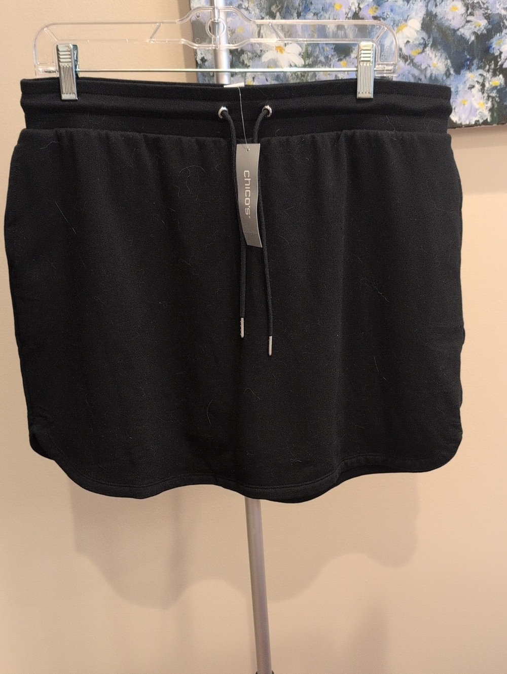 Chico's Black Knit Drawstring Women's Skort